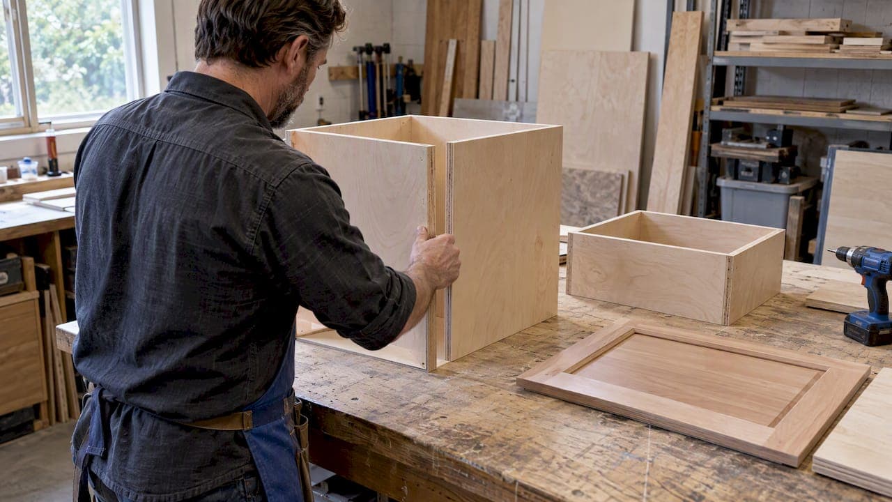 DIYers: Match Cabinet Grade Plywood to Parts. Use 3/4 inch for Boxes