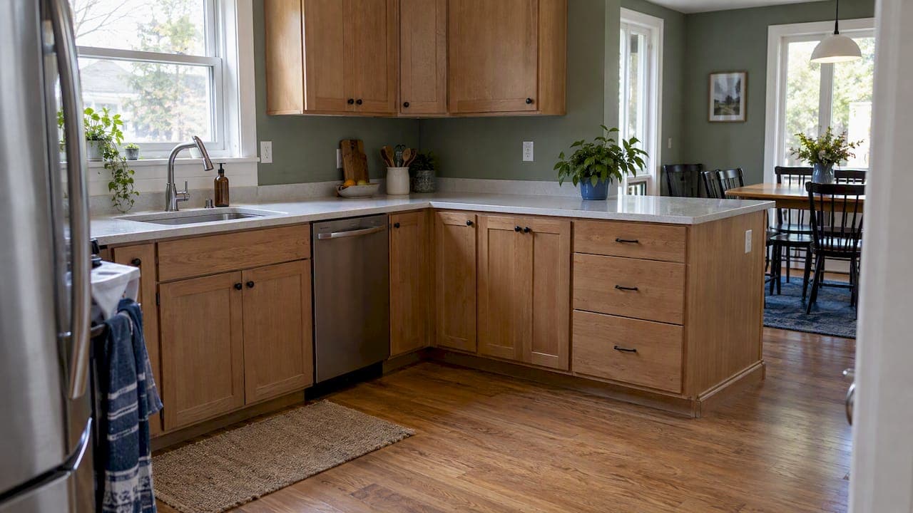 L-Shaped Kitchen Cabinets: Layout, Corners and Buying Tips
